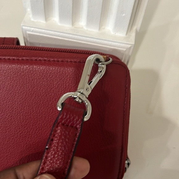 The Sak Cross Body Bag Leather Clutch Red - Picture 8 of 11
